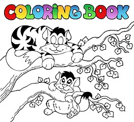 Image showing Coloring book with two cats