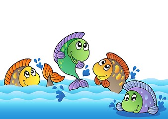 Image showing Cute freshwater fishes in river