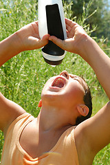 Image showing thisrty child drinking water