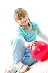 Image showing active kid with a ball