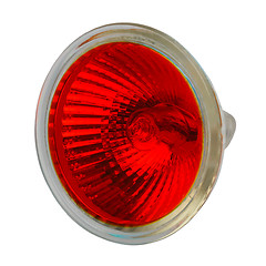 Image showing red halogen electric lamp, isolated