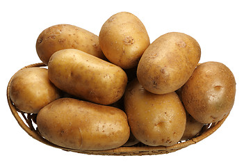 Image showing Potatoes in a basket, isolated