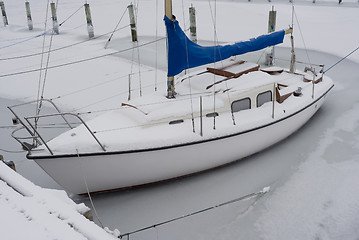 Image showing Icebound sailing boat