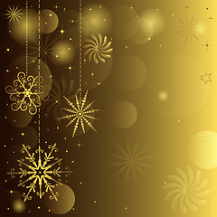 Image showing Golden christmas background