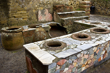 Image showing A  thermopolium in Herculaneum (near Naples, in Italy)
