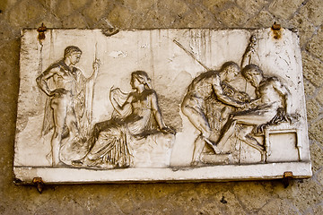 Image showing Bas relief of the myth of Télèphe to Herculaneum