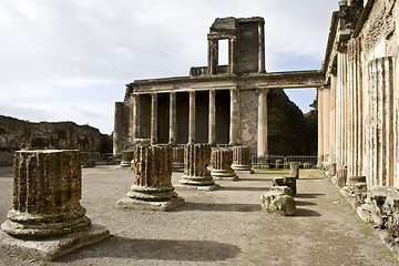 Image showing Ruins of the basilica, Pompeii.