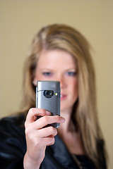 Image showing Teen girl taking a photo