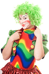 Image showing Portrait of smiling female clown