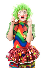 Image showing Portrait of female clown