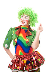 Image showing Portrait of smiling female clown