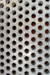 Image showing Metal Plate with Round Holes