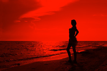 Image showing Teenage girl on the beach