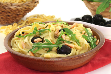 Image showing Pasta with rucola