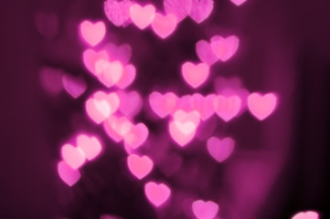 Image showing Cool pink heart lights out of focus