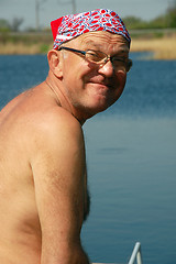 Image showing funny senior man face