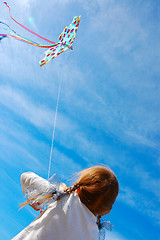 Image showing child flying a kite