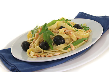 Image showing Pasta with pesto