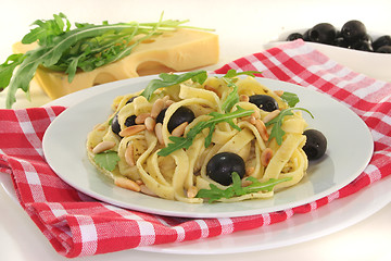 Image showing Pasta with pesto