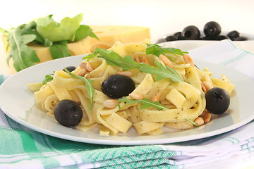 Image showing Pasta with pesto