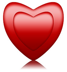 Image showing Cushioned red heart inside another