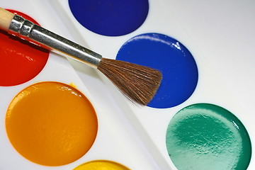 Image showing Set of paints