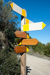 Image showing Hiking signpost