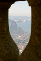 Image showing Sugar loaf seen through Corcovado pilaster