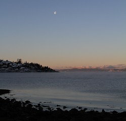 Image showing Moon at sunrise