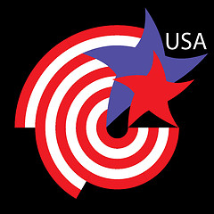 Image showing American flag, designed using elements