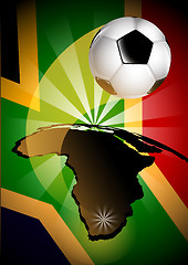 Image showing South Africa Flag & Soccer Ball Background 