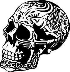 Image showing skull with a decorative carving