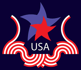 Image showing American flag, designed using elements