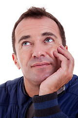 Image showing Portrait of a middle-age man looking up