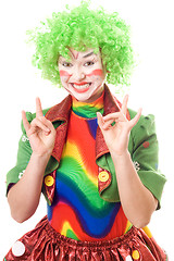 Image showing Happy female clown