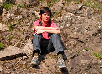 Image showing Hiking girl