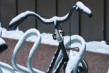 Image showing Snowy bike