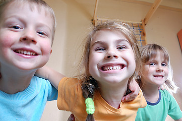 Image showing happy kids playing at home