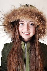 Image showing Girl with fur hat.