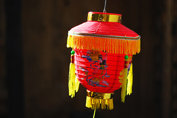 Image showing red fringed Chinese lantern