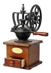 Image showing Antique coffee mill, isolated