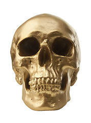 Image showing Golden skull on white background