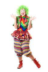 Image showing Laughing female clown