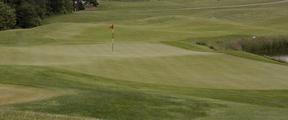 Image showing Red Golf Flag