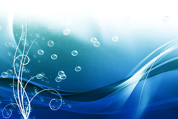 Image showing Abstract water wave and bubble background