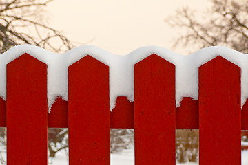 Image showing Winter fence