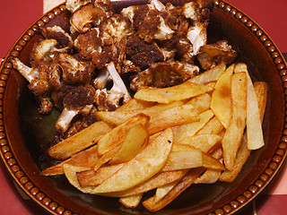 Image showing Cauliflower and chips