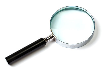 Image showing Magnifying glass on white background