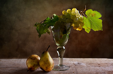 Image showing Grapes and Pears