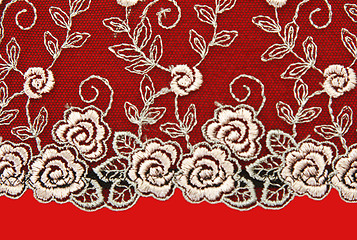 Image showing Black lace with pattern rose flowerses